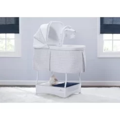 Delta Children Serta IComfort Hands-Free Auto-Glide Bedside Bassinet Portable Crib Features Silent Smooth Gliding Motion That Soothes Baby - Cameron