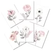 Lambs & Ivy Watercolor Floral Unframed Nursery Child Wall Art 6pc - Pink/Gray