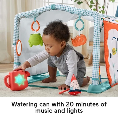Camco Fisher-Price 3-in-1 Crawl & Play Activity Gym With Mirror, Frog Rattle, Snail Teether, Crinkle Garden Gnome And Watering Can For Newborn To Toddler 6 Camco Fisher-Price 3-in-1 Crawl & Play Activity Gym With Mirror, Frog Rattle, Snail Teether, Crinkle Garden Gnome And Watering Can For Newborn To Toddler - Image 4