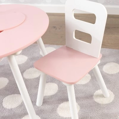 Round Storage Table And Chair Set White/Pink - KidKraft 9 Round Storage Table And Chair Set White/Pink - KidKraft - Image 7