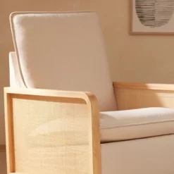 Babyletto Sumba Swivel Glider With Cane - Performance Cream Eco-Weave/Light Wood Base -Baby World Shop GUEST f8bf8c3a 7904 4e54 9a26 ae05ee47d3d1