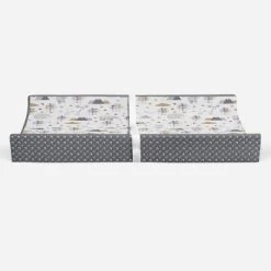 Bacati - Woodlands Gray/Beige Gray Arrows Neutral Cotton Changing Pad Cover -Baby World Shop GUEST f91a8353 1a5e 41db 8bb2 dd65d06f204f