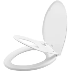 Mayfair By Bemis Little2Big Never Loosens Elongated Plastic Children's Potty Training Toilet Seat With Slow Close Hinge - White -Baby World Shop GUEST fa470107 6a21 48c5 aebf f883d403613f