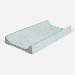 Bacati - Floral Quilted Muslin Changing Pad Cover Aqua -Baby World Shop GUEST fa74a017 b664 40c7 a492 2d191ff05018