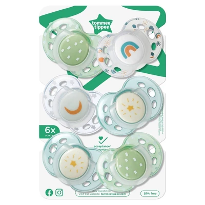 Tommee Tippee Night Pacifier 18-36m - White And Gray - 6pk 7 Tommee Tippee Night Pacifier 18-36m - White And Gray - 6pk - Image 5