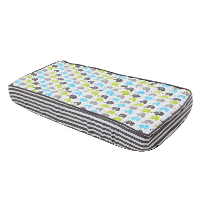 Bacati - Elephants Aqua/Lime/Gray Mini Elephants Changing Pad Cover 8 Bacati - Elephants Aqua/Lime/Gray Mini Elephants Changing Pad Cover - Image 6