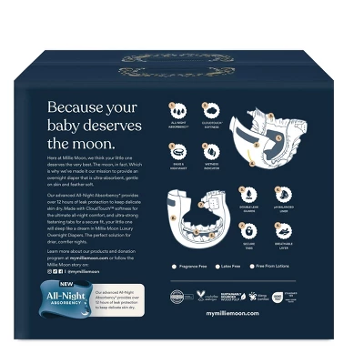 Millie Moon Disposable Overnight Diapers 3 Millie Moon Disposable Overnight Diapers