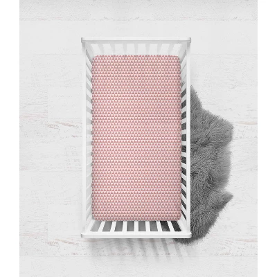 Bacati - Olivia Coral Triangles Muslin 100 Percent Cotton Universal Baby US Standard Crib Or Toddler Bed Fitted Sheet 4 Bacati - Olivia Coral Triangles Muslin 100 Percent Cotton Universal Baby US Standard Crib Or Toddler Bed Fitted Sheet - Image 2