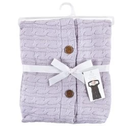 Hudson Baby Infant Girl Faux Shearling Knitted Baby Lounge Stroller Wrap Sack, Lilac, One Size